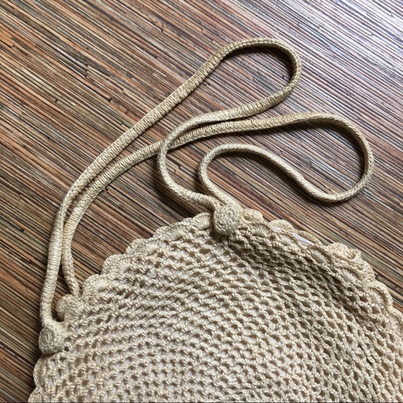 Handmade Handbag Crochet Lined Shoulder Bag 13” - Picture 5 of 10